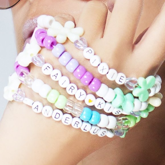 LASR Magical Pixie 5PC Stacked Rave Kandi Bracelet - Picture 2 of 3